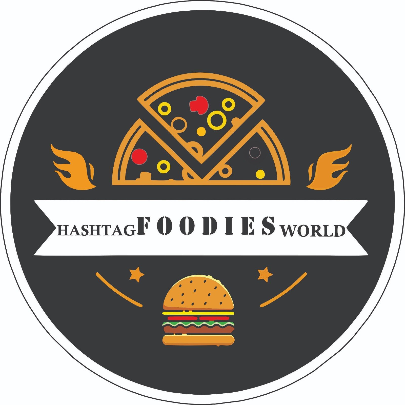 Cafe Foodies World logo branding design by Sai Graphics Phaltan