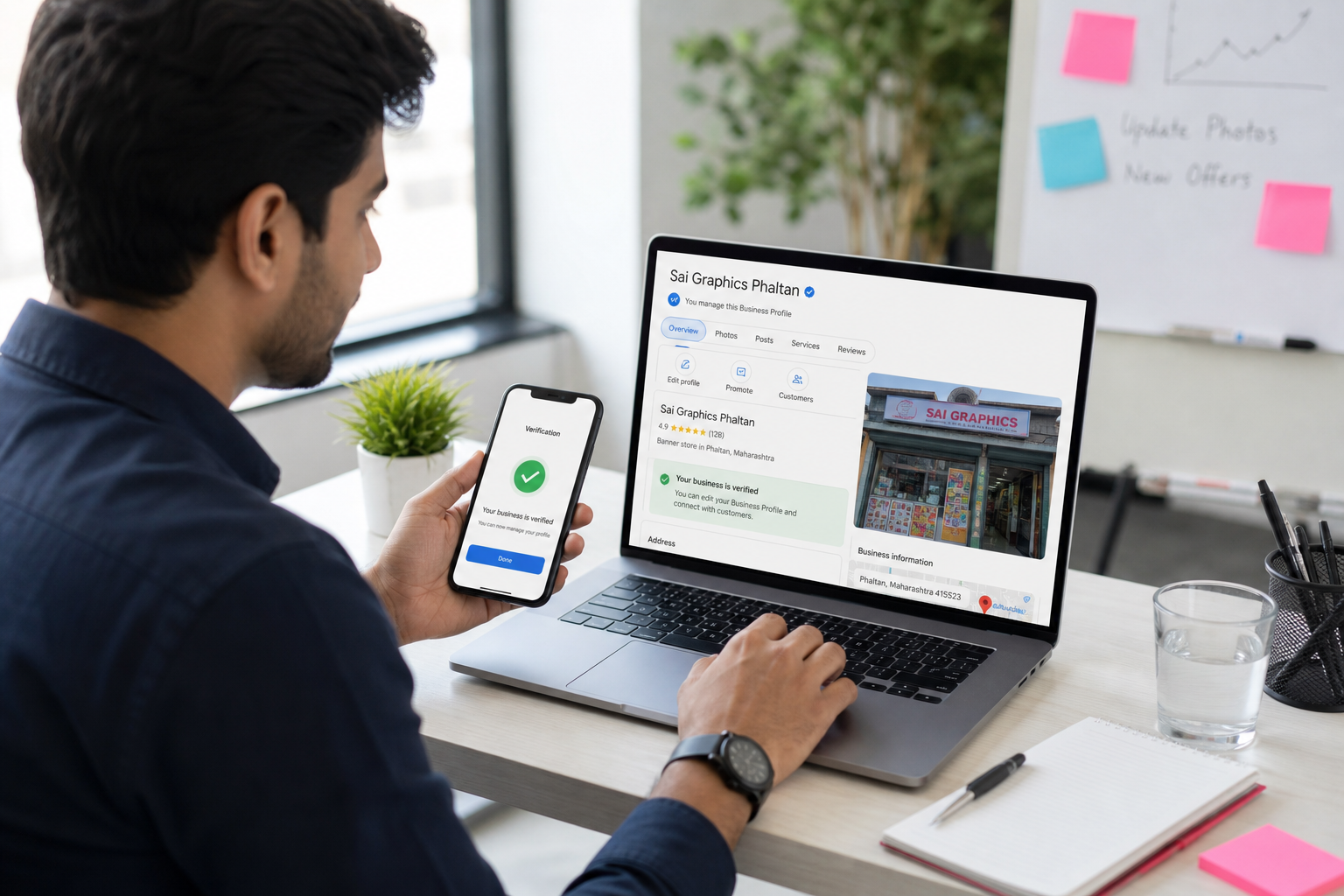 Google My Business optimization - Sai Graphics Phaltan