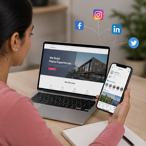 Social Media Integration - Sai Graphics Phaltan